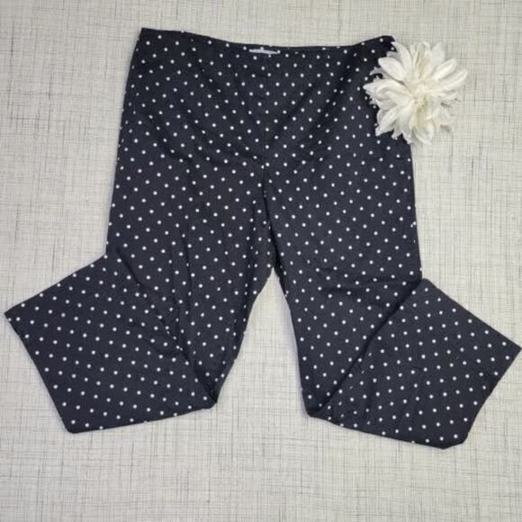 Charter‎ Club Pant Shop Women's Polka Dot Cropped Black White Pants Size 12 - Picture 1 of 7